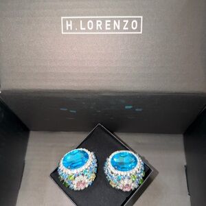 Lorenzo Vibrant Blue and Silver Earrings